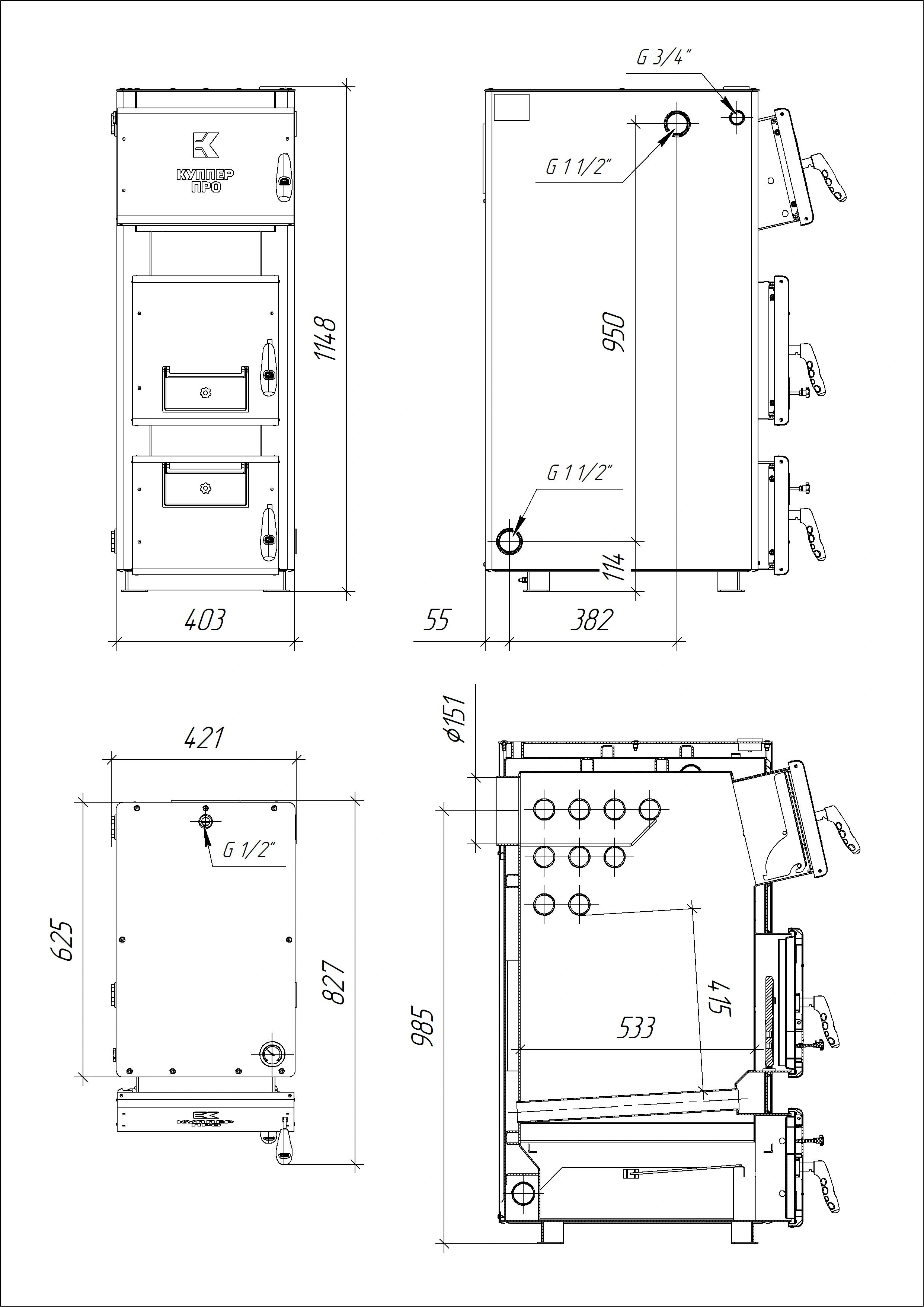 Котел для дачи Куппер ПРО-28 (2.0) - Теплодар